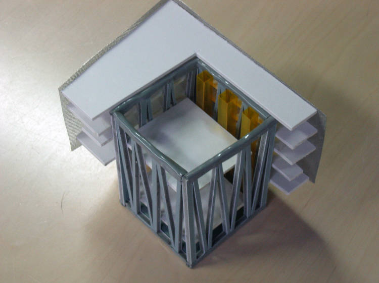 Crossing point between the major members of the support structure.